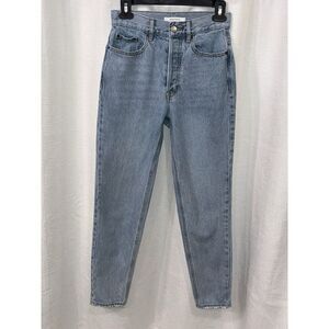 Pacsun Ultra High Rise Slim Cropped Jeans Womens 24 Blue Denim Cotton Button Fly